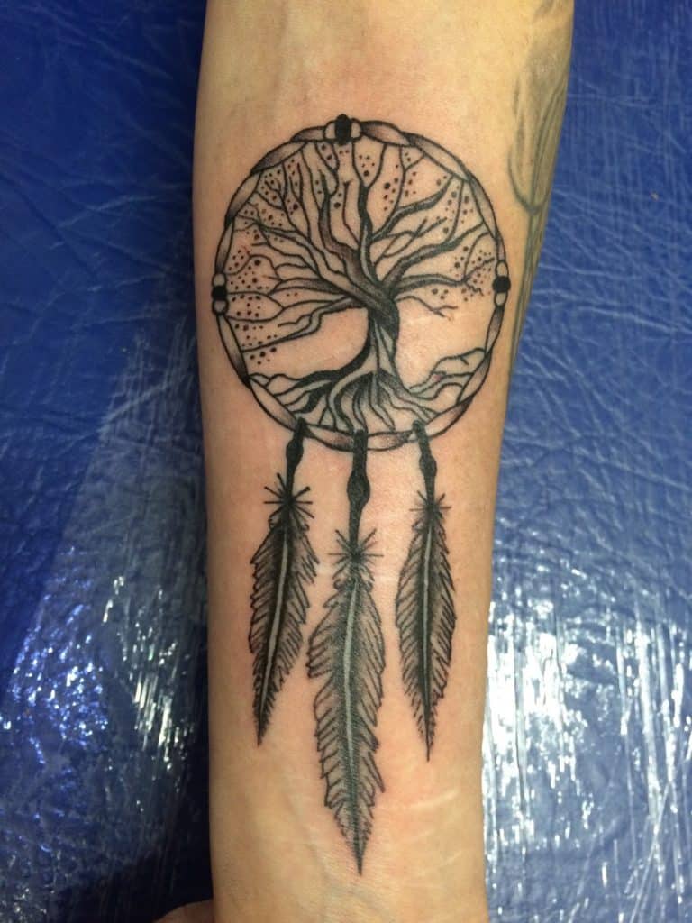 tatuaje árbol de la vida atrapasueños