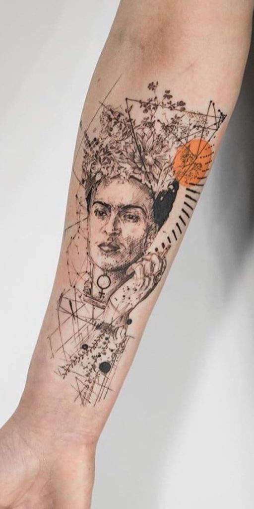 tatuaje frida kahlo brazo