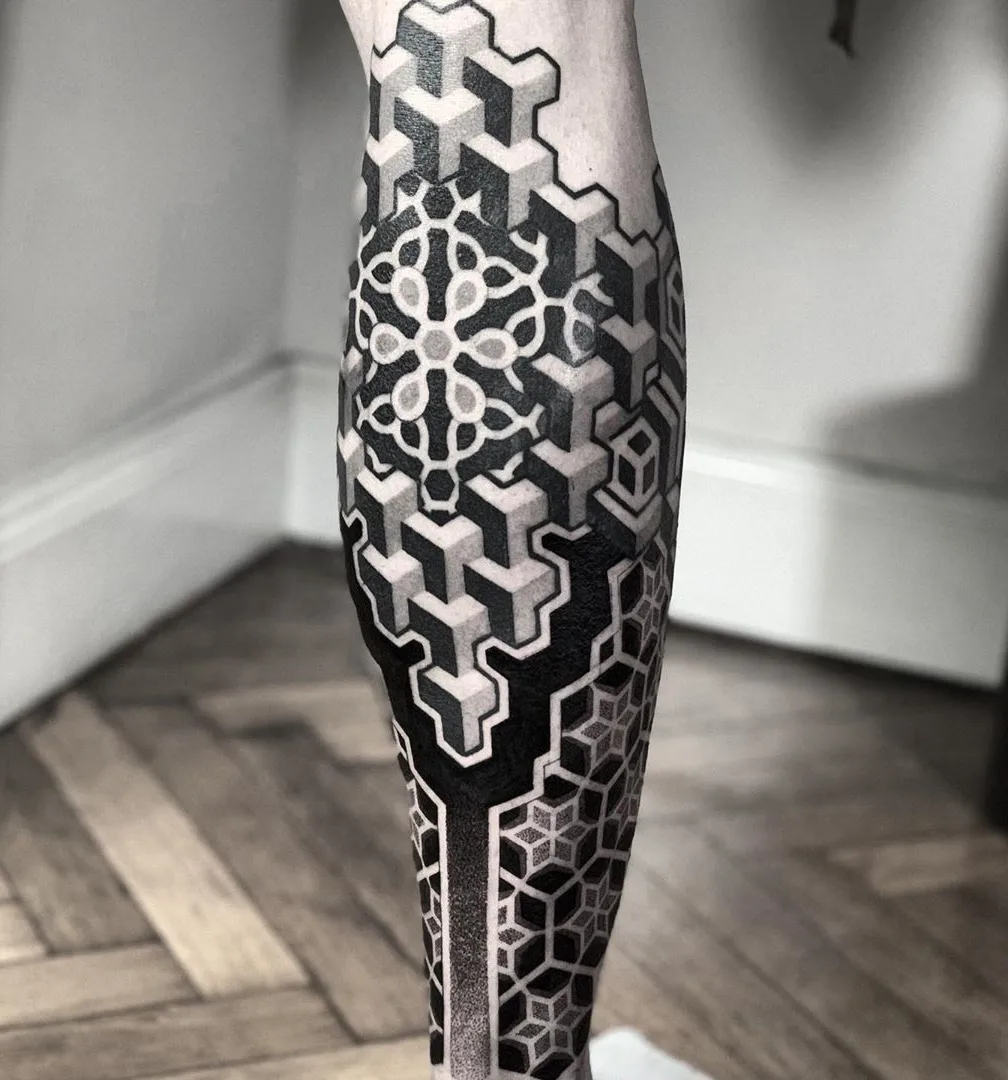 tatuaje estilo geométrico